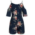 thumbnail image 5 of asdoklhq Womens Plus Size Clearance Dresses,Women Plus Size Casual V-Neck Leakage Shoulder Printing Loose Rompers Shorts, 5 of 6
