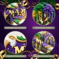 thumbnail image 3 of Colorful Mardi Gras Banner Purple Green Yellow Carnival Display Golden Accents Star Pattern Festive Backdrop for Mardi Gras Party Carnival Celebration Indoor Decoration, 3 of 8