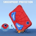 thumbnail image 4 of Kids Case for Samsung Galaxy Tab A9 8.7" 2023 SM-X110 / SM-X115 with Pencil Holder, Lightweight Shockproof Stand Anti-Slip Rugged Silicone PC Case Cover for Boys Girls for Tab A9, Red+Blue, 4 of 8