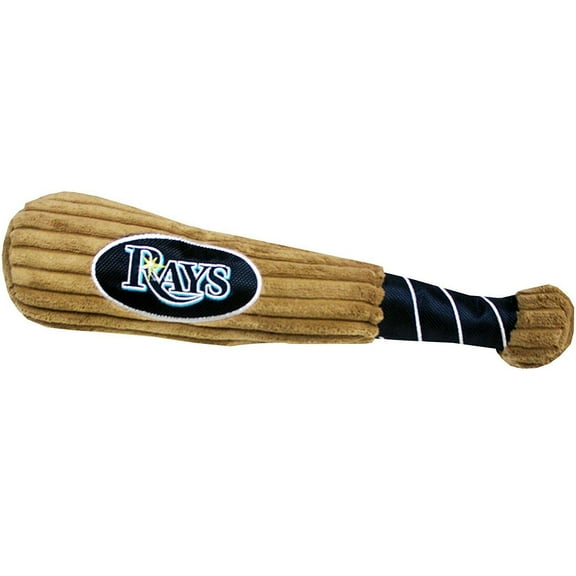 Pets First MLB Tampa Bay Rays BAT TOY for DOGS & CATS. 29 MLB Teams available. - Plush PET TOY with inner SQUEAKER. Officially Licensed Baseball BAT.