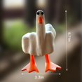 thumbnail image 2 of Estatua de jardín Gladyell divertida con el dedo medio de un pato de resina, 17 cm, 2 of 5