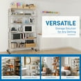 thumbnail image 5 of 6-Tier Heavy Duty Steel Wire Shelving Unit with Wheels and Adjustable Feet, Used as Pantry Shelf, Garage or Bakers Rack Kitchen Shelving, 5 of 12