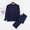 Navy, variant on Men's Long Sleeve Pajamas Set Casual Roundneck Comfort Loungewear Cotton Modal Poly Blend Fabric