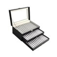 thumbnail image 2 of Organizador de joyería de cajas de lápiz Pen Caqueta de recolección de colección portátil multifuncional Caso de recolección de pluma para la oficina 36 cuadrículas gris negro, 2 of 10
