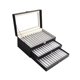 thumbnail image 2 of Caja de almacenamiento de la pluma Caso de recolección de la pluma Premio Caso de colección de coleccionistas de joyería multipropósito para regalo de 36 cuadrículas gris negro, 2 of 8
