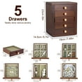 thumbnail image 4 of Kendal Wooden Jewelry Box for Women, Wooden Jewelry Organizer, 5-Layer Jewelry Organizer Box with Side Door, Jewelry Holder Organizer for Earrings, Necklaces, Rings  WJ5CSKMHT, 4 of 7