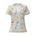 thumbnail image 3 of Naloa Colorful Mushrooms and Plants Print T-Shirts Short Sleeve V Neck Tees for Women Fashion Tops Trendy Lightweight Soft Casual Summer Outfits Clothes, 3 of 5