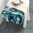 thumbnail image 3 of Home Soft Things Jacquard Faux Fur Ottoman - Deep teal - 46"x16"x22", 3 of 8