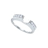FB Jewels 14kt White Gold Womens Round Diamond Ring Guard Wrap Solitaire Enhancer 1/4 Cttw Size 6.5