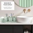 thumbnail image 4 of 8-Piece Light Green Bathroom Set - Resin Bathroom Accessories Sets Complete with Shower Curtain and Rugs, Soap Dispenser, Toothbrush Holder, Tumbler & Vanity Organizer, 4 of 15