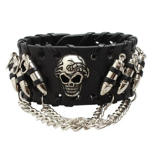 Estilo Gótico Cráneo con Cadena Diseño Unisex Sunnimix Pulsera