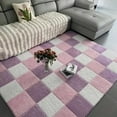 thumbnail image 3 of 4/12pcs Plush Puzzle Foam Floor Mat Soft Fluffy Interlocking Square Foam Tiles Area Rugs Carpet for Parlor Bedroom Decoration, 3 of 10