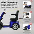 thumbnail image 6 of Xlluproid 1000W Heavy-Duty 4 Wheel Mobility Scooter - 500LBS Capacity All Terrain Electric Cart for Seniors,Adults,Blue, 6 of 16