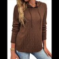 thumbnail image 2 of Sudadera con Capucha para Mujer, de Gran Tamaño, Informal, de Larga, con Cordón Ajustable Marrón Oscuro XXL, 2 of 7