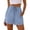 Light Blue, variant on Gyujnb Women's Casual Linen Shorts Elastic Drawstring Waist Loose Fit Shorts with Pockets for Summer Daily Wear,Brick Red