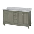 thumbnail image 3 of Bella 60" Double Bathroom Vanity with Weathered Gray Cabinet and Carrara Marble Top, 3 of 6