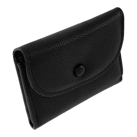 LOLIPPYY Thin Wallet Men Black Slim Credit Card Holder with Coin Pouch Compact Design