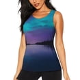 thumbnail image 1 of Fotbe Night At Lake Aurora Blusas Sin Mangas para Mujer – Estilo Casual, Corte Suelto, Slim-Fit, Cuello Redondo Deportivo, Tops de Verano para Gimnasio y Yoga-XX-Large, 1 of 7