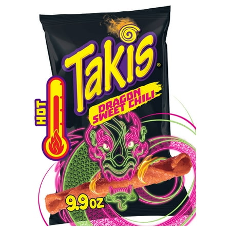 Takis Dragon Sweet Chili 9.9 oz Sharing Size Bag, Spicy Sweet Chili Pepper Rolled Tortilla Chips