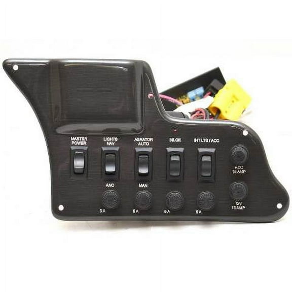 Lund Boat Rocker Switch Panel 2116238 | 1650 Rebel XL W / Fuses Gray