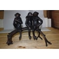 thumbnail image 3 of Nifao Three monkeys on a tree log - Bronze Statue – Home Decor Sculpture, 27"L x 11"W x 18"H, 3 of 12