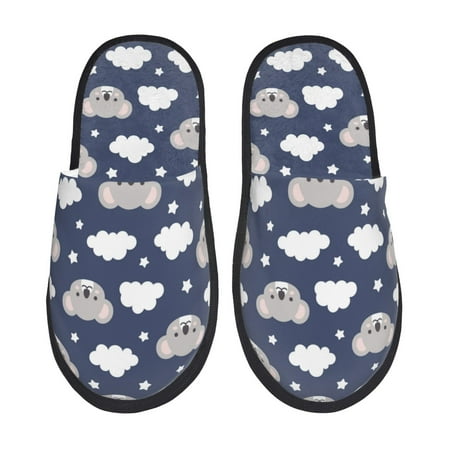

House Slippers for Women Men - White Cloud Star Koala Warm Non-slip Mens Womens Slippers Cozy Slip-on House Shoes Bedroom Outdoor Indoor Slippers for Men