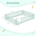 thumbnail image 3 of Costway Full Size Floor Bed with Full Length Safety Guardrails & Door for Boys, Girls Mint Sky, 3 of 10