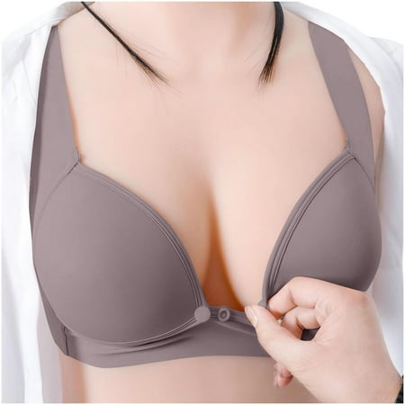 Nuring Bra Maternity Nursing Bras for Breastfeeding Push Up Pregnancy Bra Wireless Puming Bra Brown XL