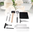 thumbnail image 7 of Suodoka Premium Stainless Steel Coconut Opener Kit – Puncher, Cutter, Rubber Hammer, Straw & Mat for Easy Coconut Water & Meat Extraction, 7 of 7