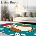 thumbnail image 2 of ODIKA 4'x6' Machine Washable Non-Slip Area Rug, Seasonal Feathered Friend Santa Headgear Punch Art Learning Kit High Traffic Rug with Pad, Teal, 620979, 2 of 8