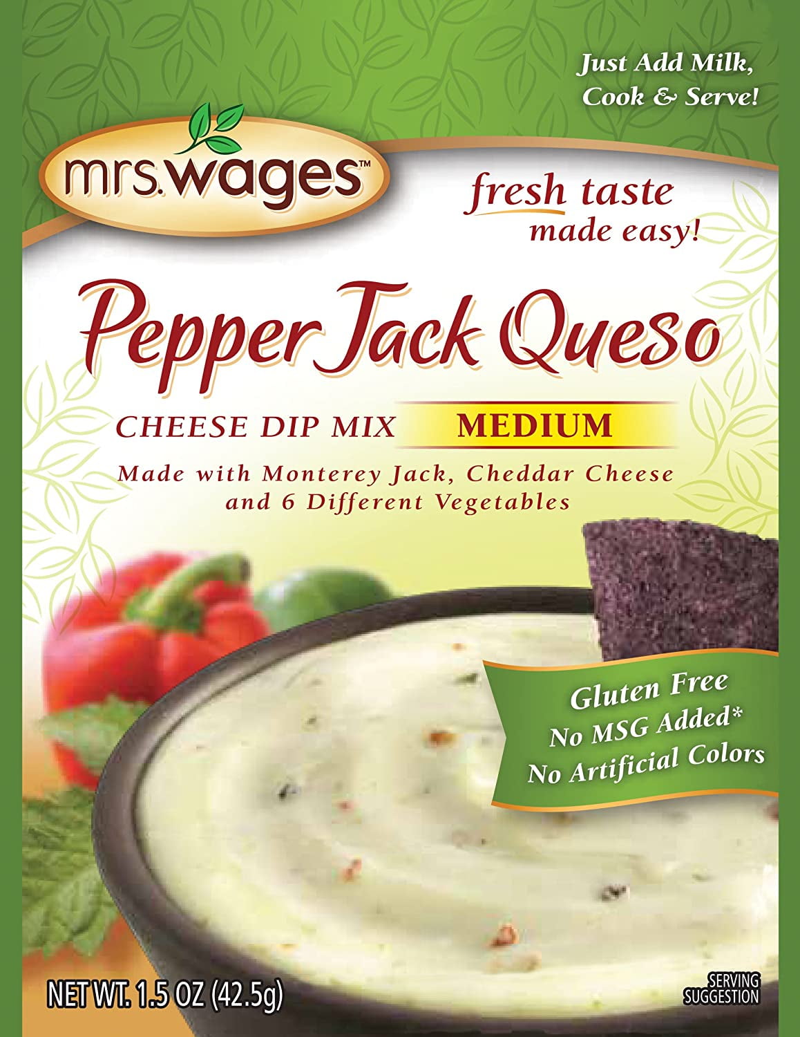 Mrs. Wages Pepper Jack Queso Cheese Dip Mix (VALUE PACK of 12)