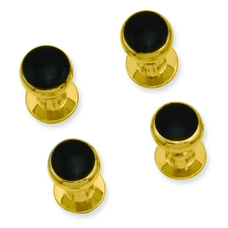 Gold Plated Resin Round Shirt Stud