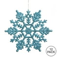thumbnail image 2 of Vickerman 8" Turquoise Glitter Snowflake Christmas Ornament, 12 per box, 2 of 2