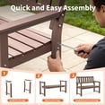 thumbnail image 3 of Kaleemen 50’’ Outdoor Bench, All Weather 2-Person HDPE Garden Bench for Park, Porch and Patio, Brown, 3 of 9