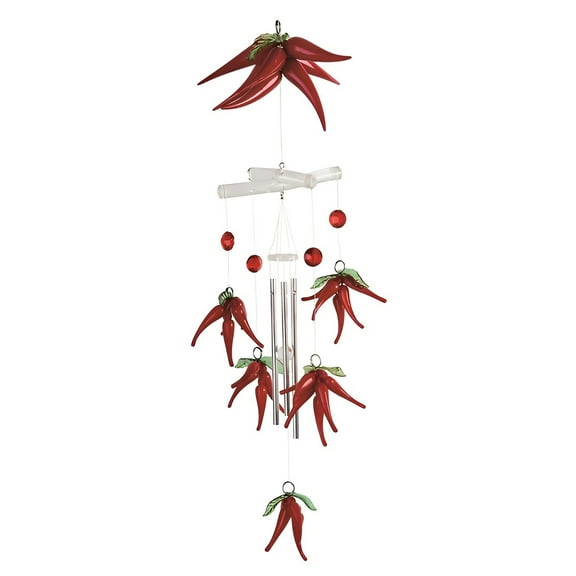 FC Design 19" Long Red Pepper Acrylic Mobile Wind Chime Statue Sculpture Ornament Decoration Home/Room/Garden Decor and Unique Gift Ideas for Housewarming, Holidays and Birthdays