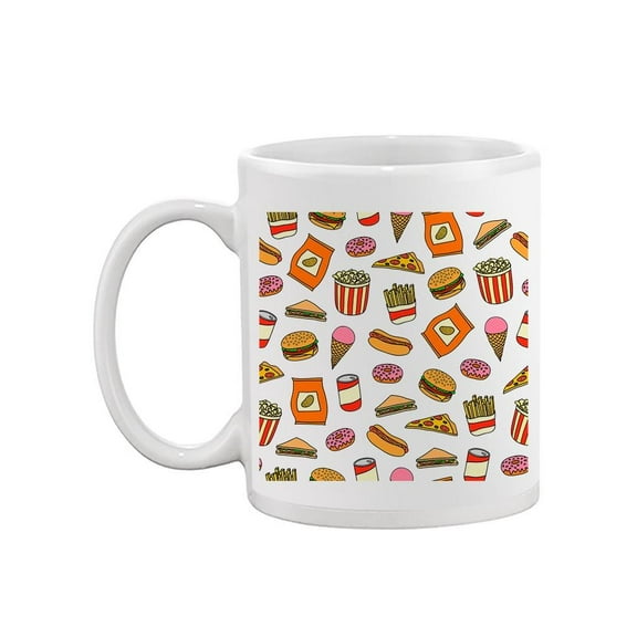 Seamless Pattern Fast Food Meals Mug Unisex's -Image by Shutterstock