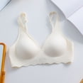 thumbnail image 3 of SPZTSX Womens Wireless Push Up T Shirt Bra Seamless Deep V Neck Scalloped Hem Comfortable Breathable Everyday Bra, 3 of 5