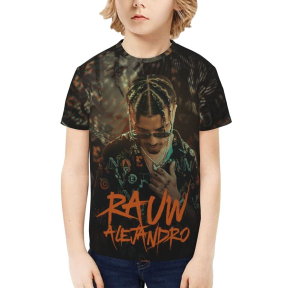 Rauw Alejandro Kids T-Shirt 3d Printed Graphic T-Shirts Boys And Girls Short Sleeve Shirts For Youth Kids X-Small