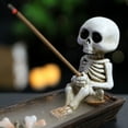 thumbnail image 3 of Yucurem Creative Skull Incense Holder Resin Skeleton Ship Incense Halloween Decor Home Decorations, 3 of 10