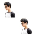 thumbnail image 1 of QualitChoice Boy Wigs Reusable Short Curly Stylish Realistic Solid Color Dyeable Toupee Night Parties Shopping Artificial Hair Black 2Set, 1 of 6