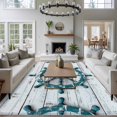 thumbnail image 3 of 6'x9' Area Rugs, Teal Rudder Coastal Indoor Outdoor Area Rug for Living Room Bedroom, Summer Beach Ocean Nautical Washable Bathroom Rugs Kitchen Floor Carpet Mats Home Decor Aesthetic, 3 of 8