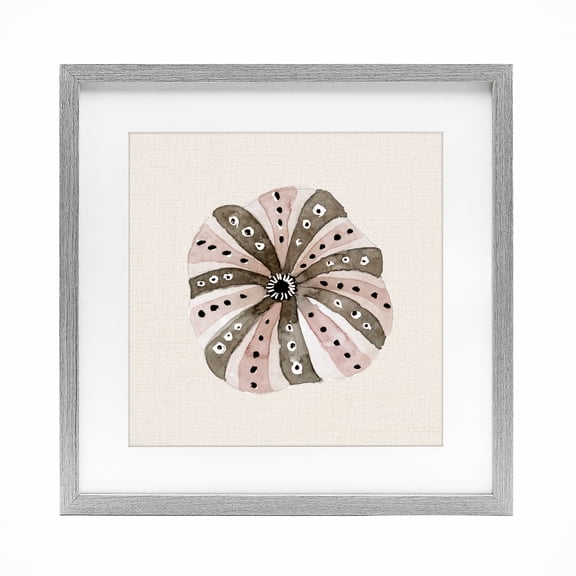 Stupell Industries Rustic Lodge Taupe Striped Sea Urchin Gray Framed Print Under Glass, 13 x 13, by Lanie Loreth