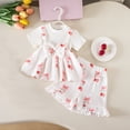 thumbnail image 3 of Ugoldhm Girls 2 Piece Shorts Set, Fake Two Piece Dress, Cute Print, Baby Toddler Summer Outfit 12M-4Y, 3 of 8