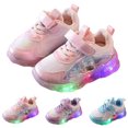 thumbnail image 3 of Generic Girl Sneaker Light Up Shoes for Girls Toddler Led Walking Sneakers Kids Children Baby Baby Casual Winter House Shoes(22,Pink), 3 of 6