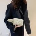 thumbnail image 1 of Bolso De Mano Bolso de embrague con patrón de flores acolchado para mujer Mini billetera con cremallera (blanco), 1 of 5