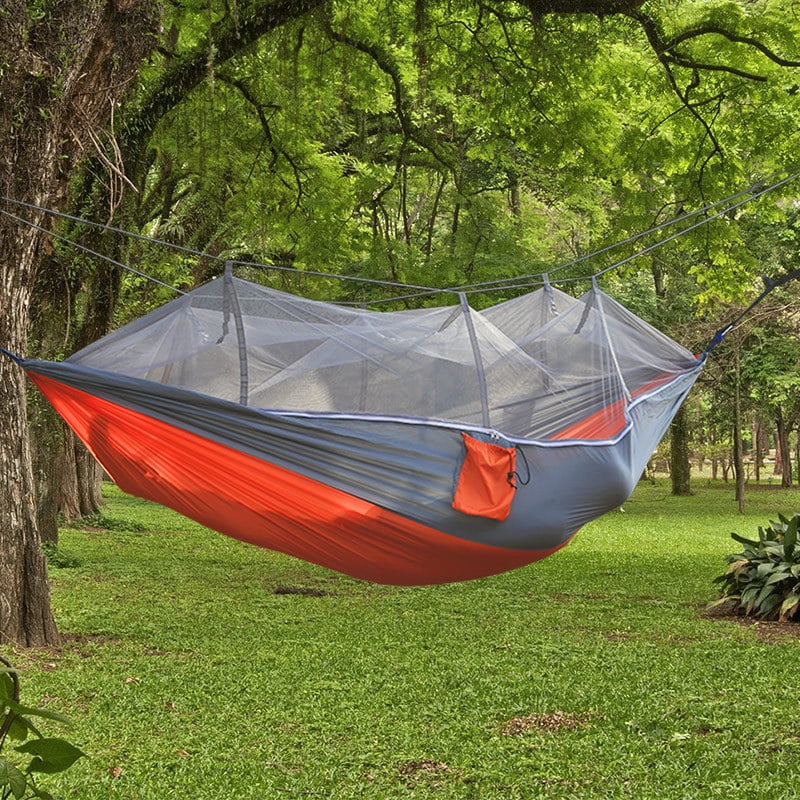 Lightweight Nylon Portable Hammock Travel UK Camping Hammock with Mosquito Net 