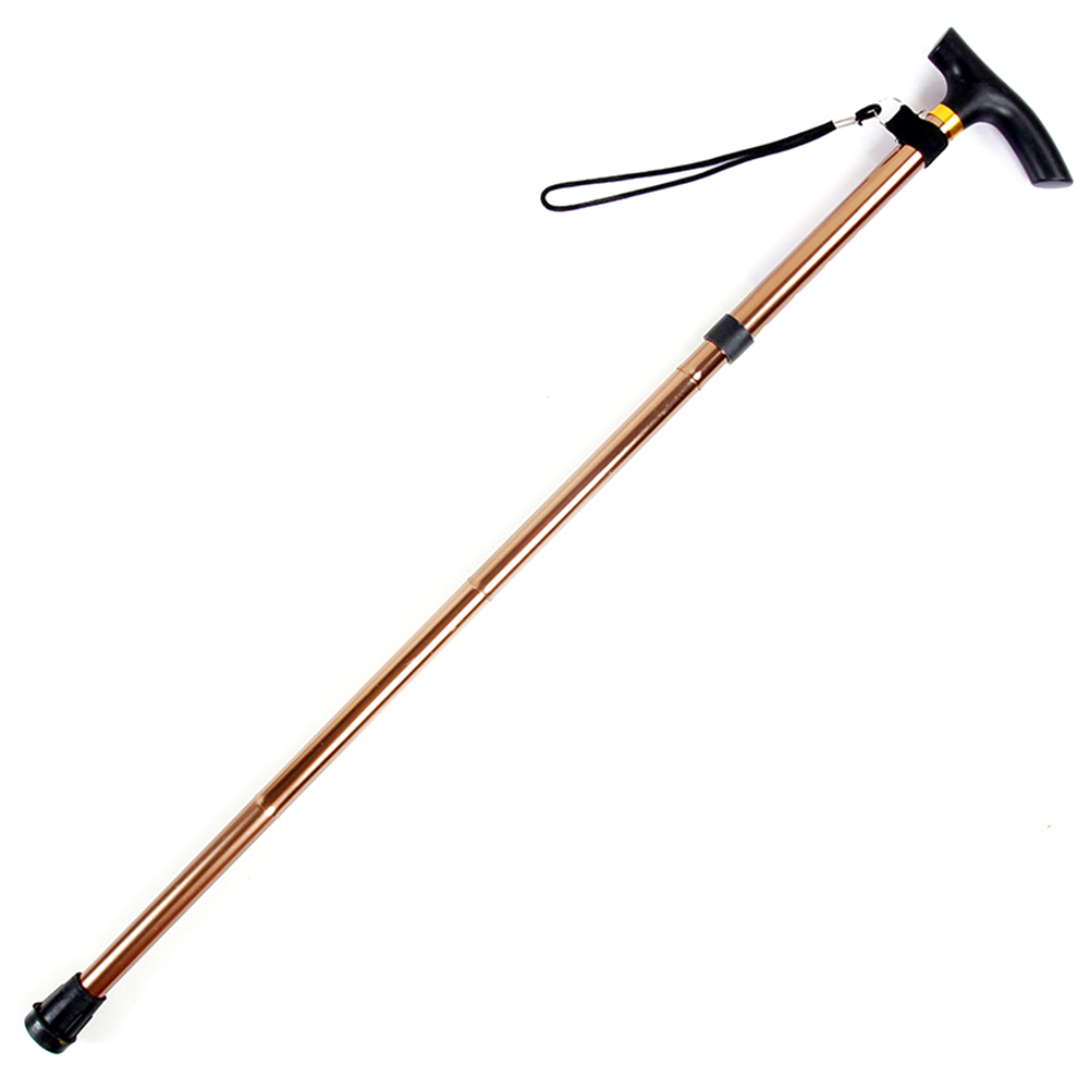 Four Section Telescopic Folding Portable Mountaineering Stick Antiskid