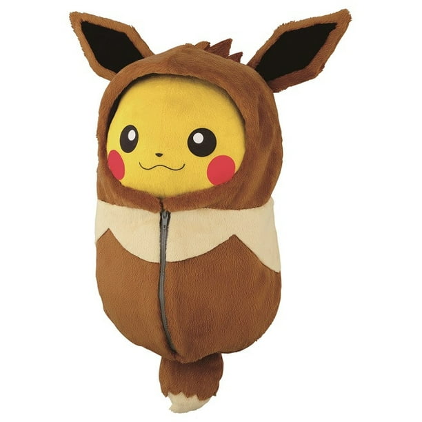 Pokemon Plush Doll - Pikachu - Sleeping Bag Doll Open Eyes - Eevee - 8 Inches - Walmart.com