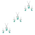 thumbnail image 1 of Sonducket Collar colgante Pendientes de gancho Conjunto Aniversario Cumpleaños Boda Joyería Hija Banquete Accesorios de oficina Verde Type1 NO1, 1 of 6