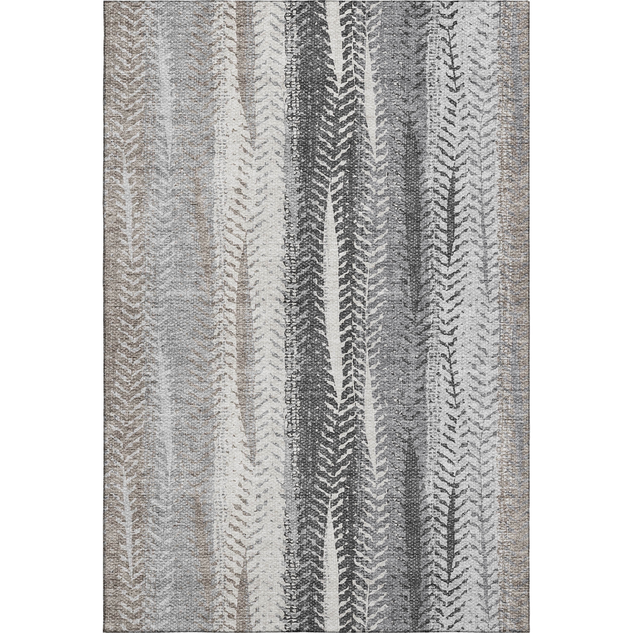 Addison Rugs Mayfield Washable Transitional Stripes Khaki Rectangle Rug, 8' x 10'